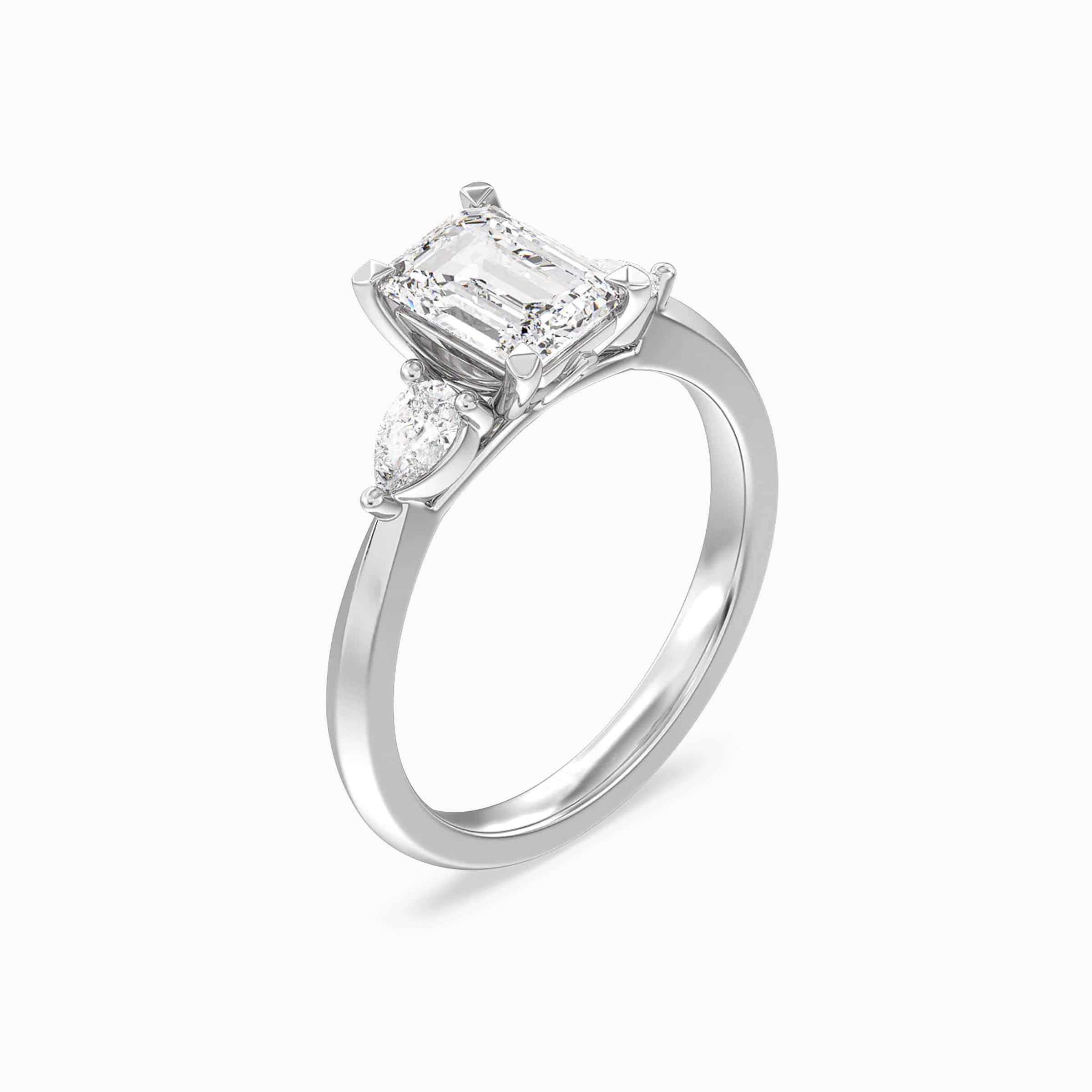 Darry Ring 3 stone emerald cut ring top view