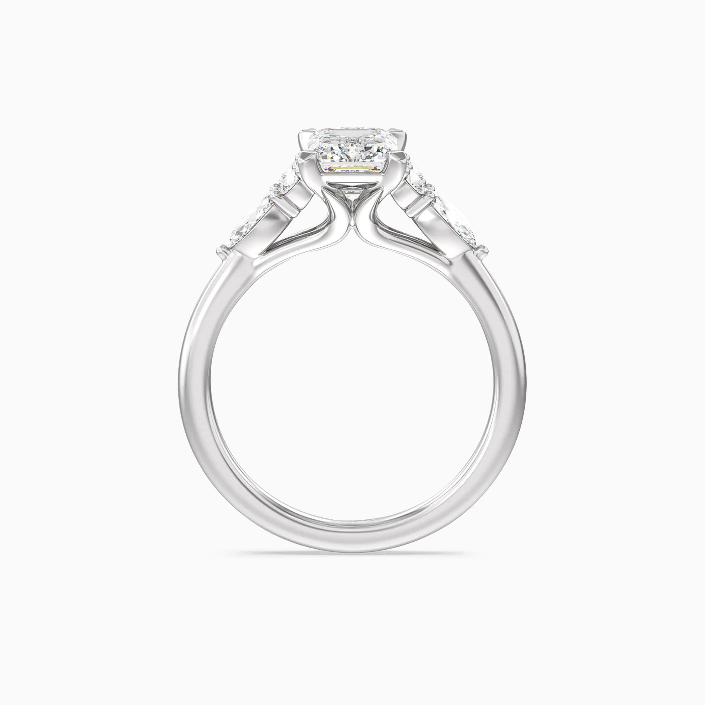 Darry Ring emerald cut engagement ring with side stones