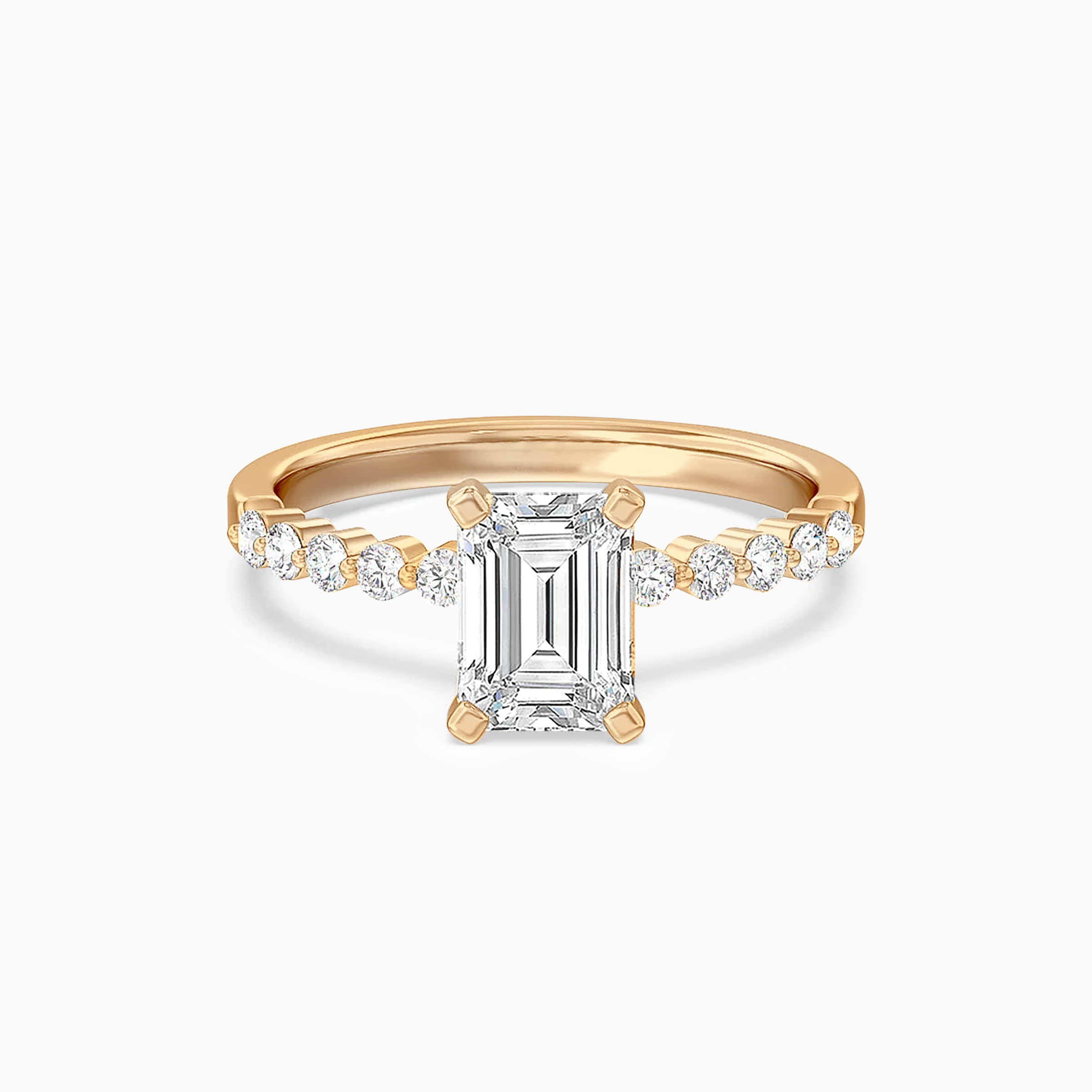 Darry Ring emerald cut enaggement ring in yellow gold