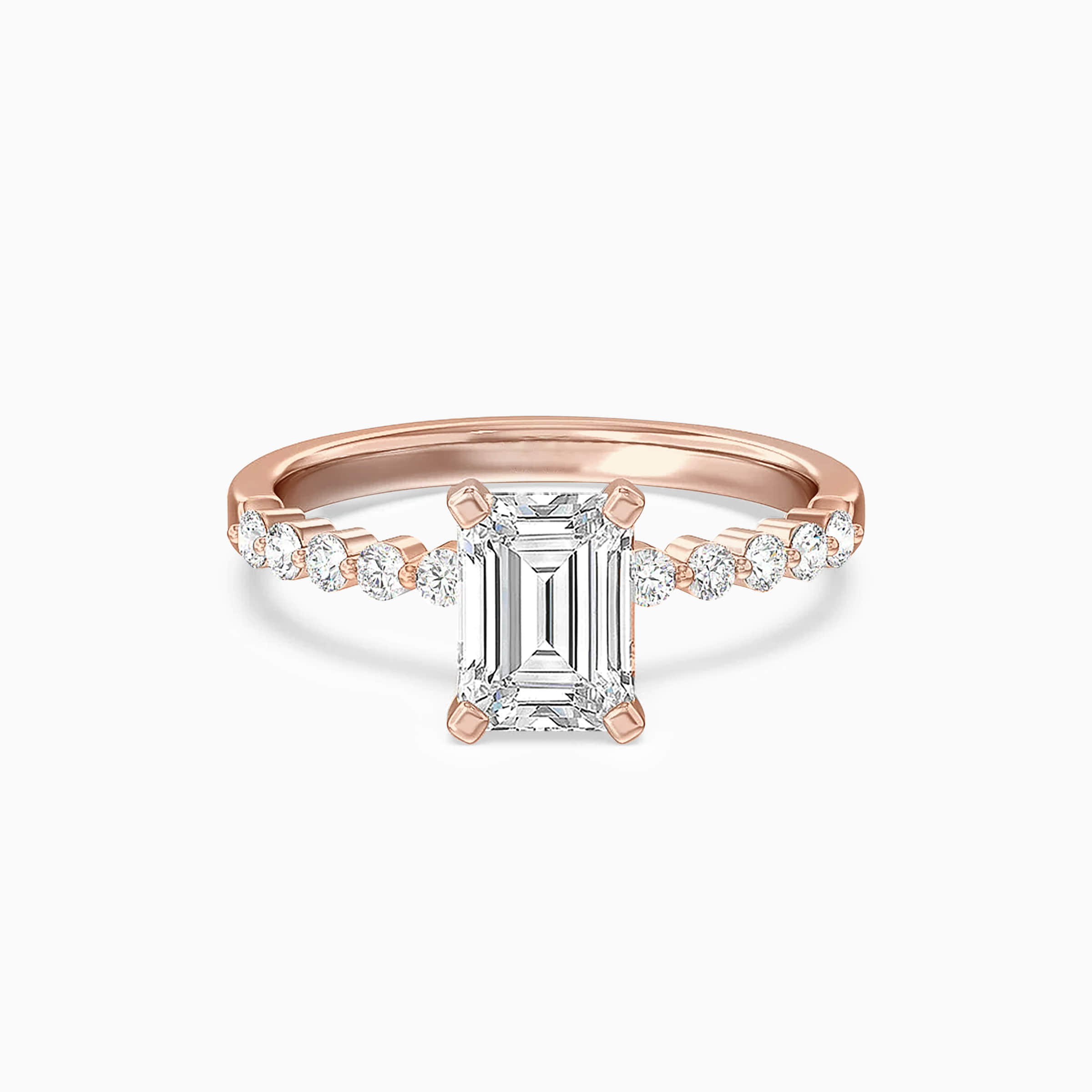 Darry Ring emerald cut enaggement ring in rose gold