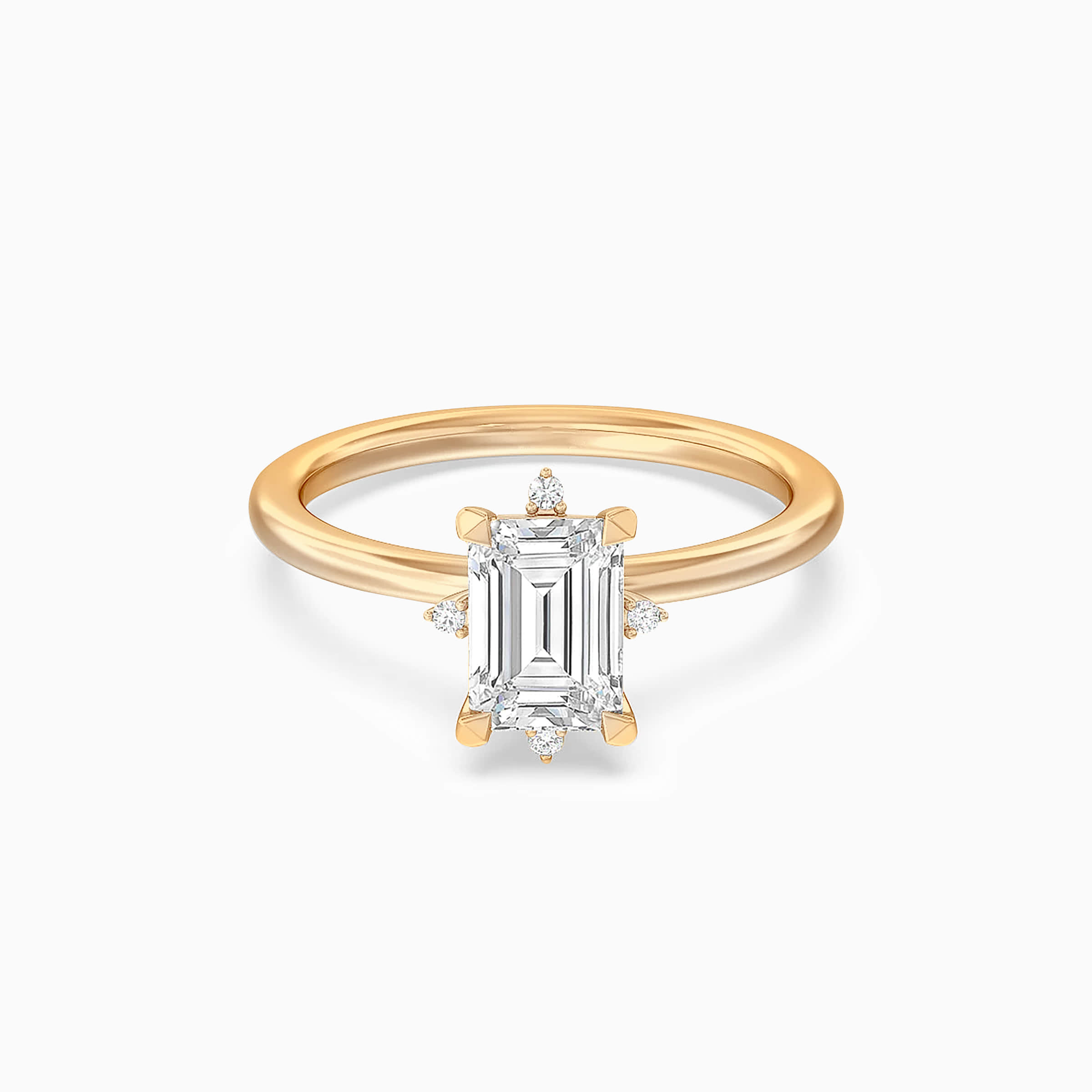 Darry Ring classic emerald cut engagement ring in yellow gold