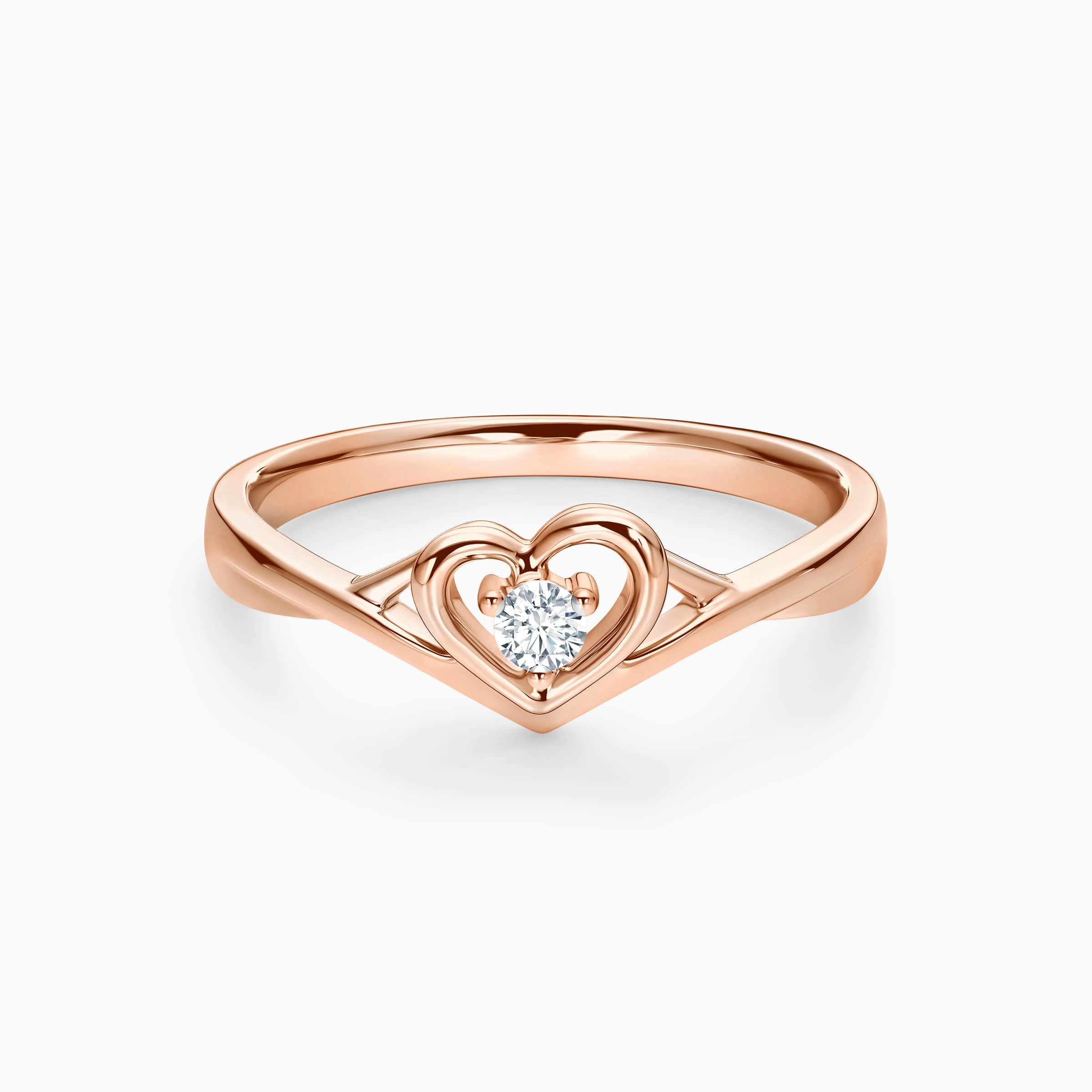 Simple Diamond Engagement Ring Heart Shape Darry Ring