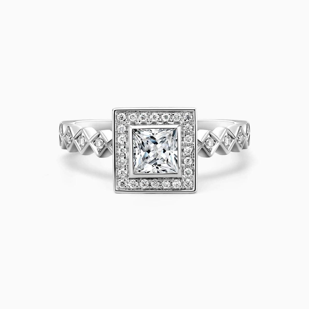 Princess Cut Halo Ring