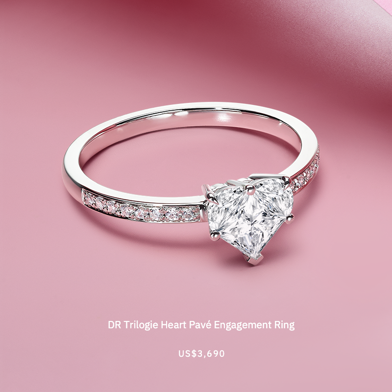 DR Trilogie Heart Pavé Engagement Ring