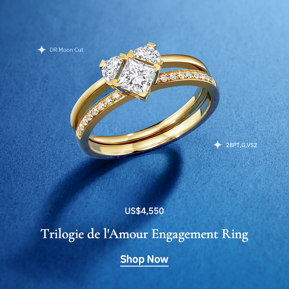 DR Trilogie Heart Stacked Pavé Engagement Ring