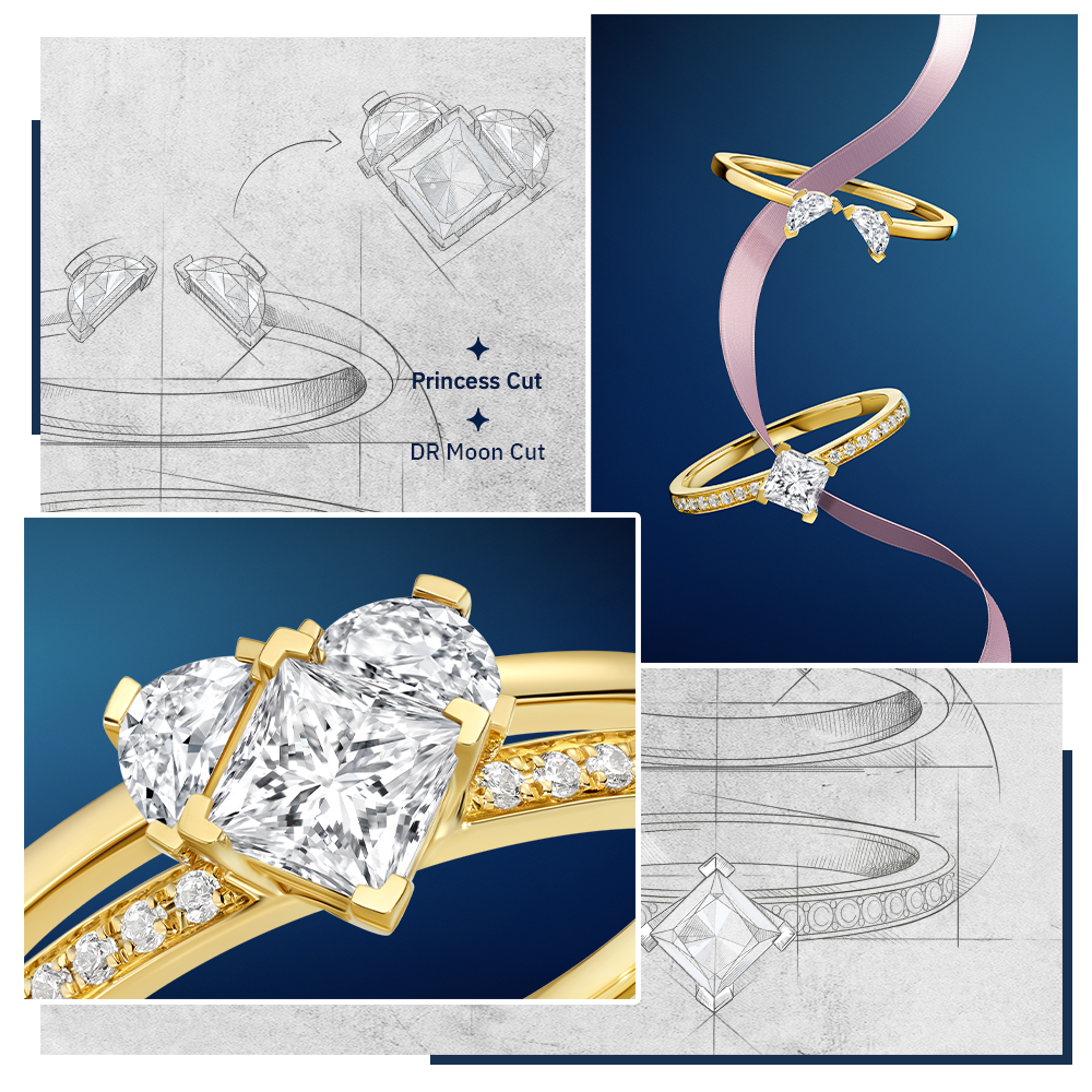 DR Trilogie Heart Stacked Pavé Engagement Ring
