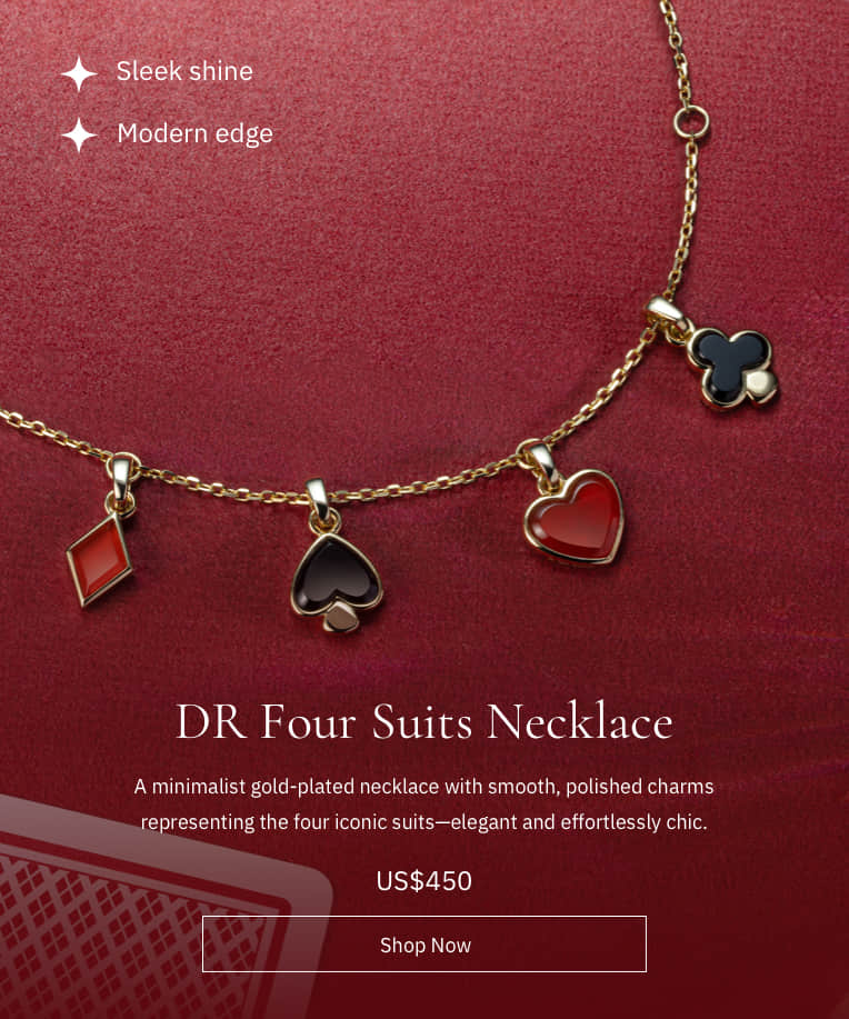 DR Four Suits Charm Necklace