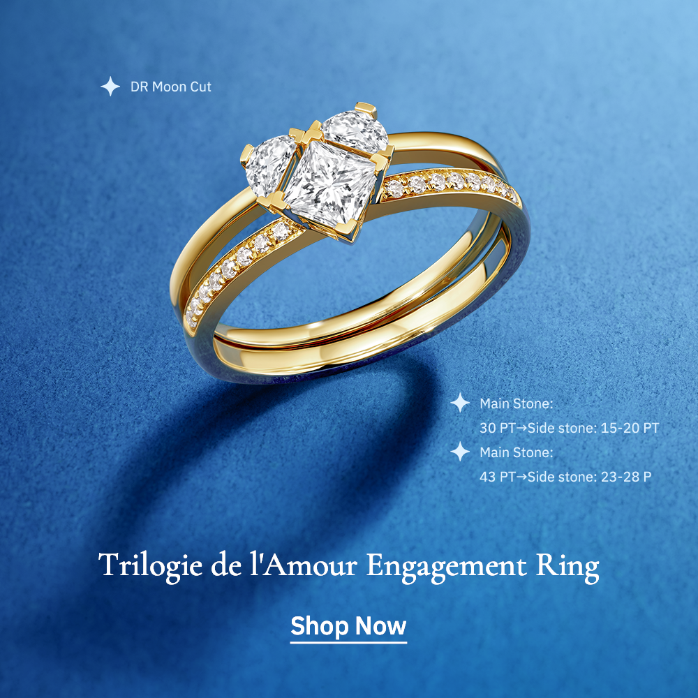 DR Trilogie Heart Stacked Pavé Engagement Ring